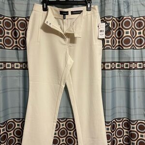Rafaella Ivory Straight Leg Dress Pants 10P Brand New with Tags